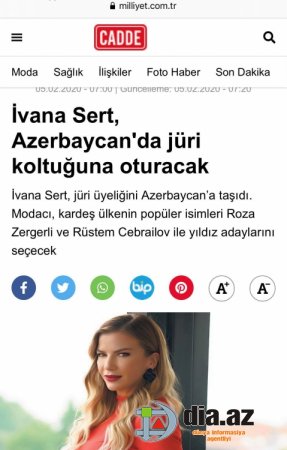 Türk mediası İvana Sərtin Roza ilə layihəsindən yazdı 