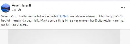 "CityNet" yenə də ƏN BƏRBADI ÇIXDI...