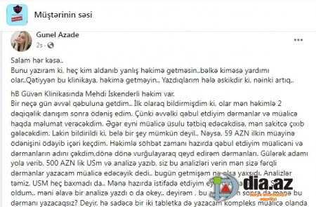 "Çalışın həkim seçimində ALDANMAYASINIZ..."