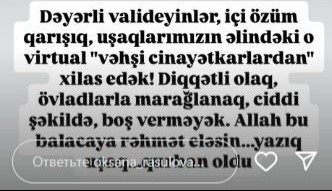 "Övladlarla maraqlanaq, boş verməyək..." "Övladlarla maraqlanaq, boş verməyək..."