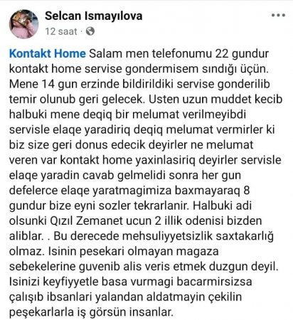 Alıcılar “Kontakt Home”un məhsullarından da, servisindən də narazıdır